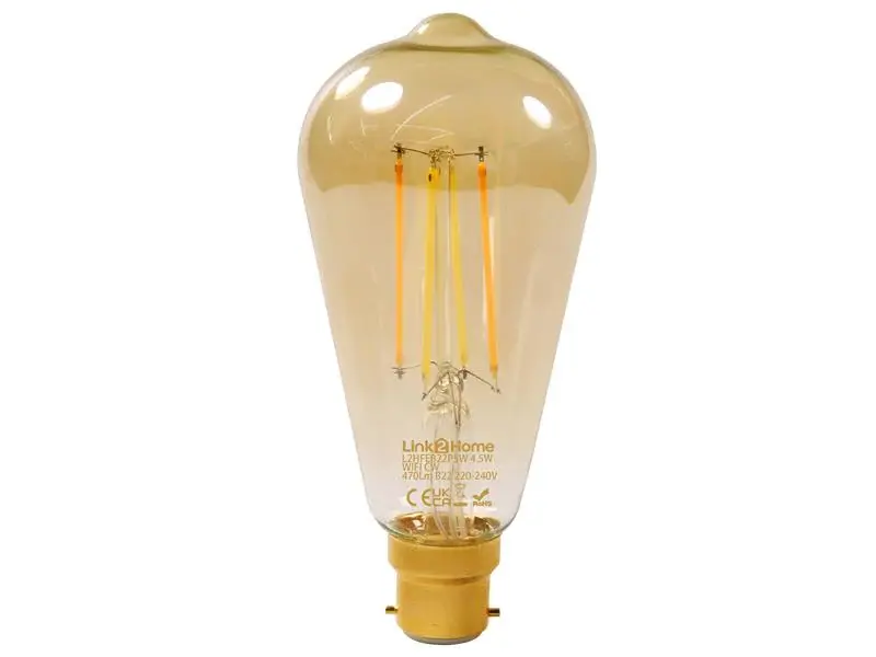 Link2Home Wi-Fi LED BC (B22) Pear Filament Dimmable Bulb, Pearl 470 lm 4.5W