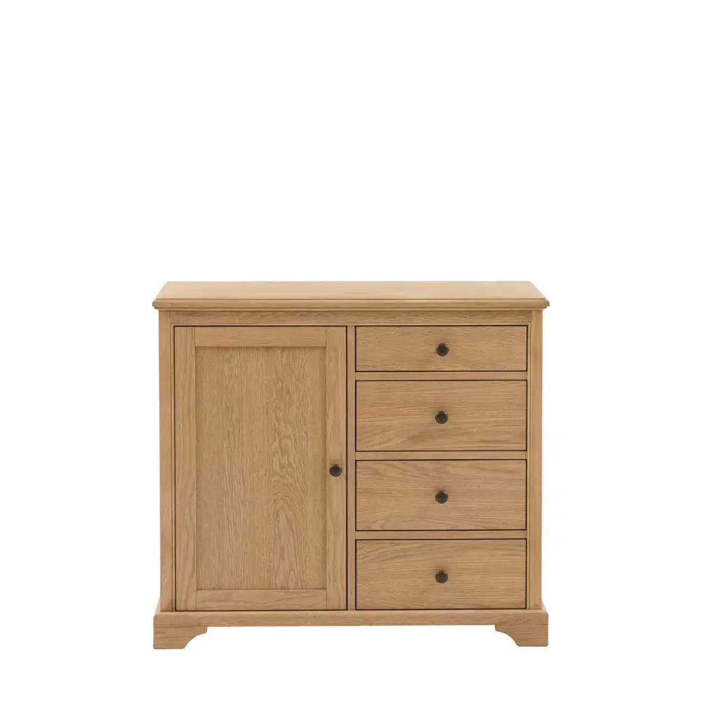 Malvern 1 Door 4 Drawer Sideboard - Untreated