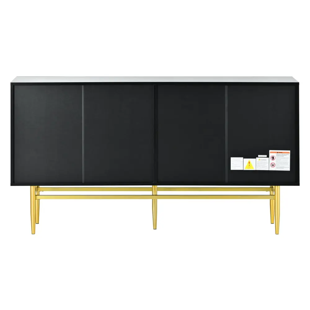 Modern Elegant 4 Door Sideboard Metal Handle Buffet Cabinet Dining Room, Living Room, Bedroom, Hallway