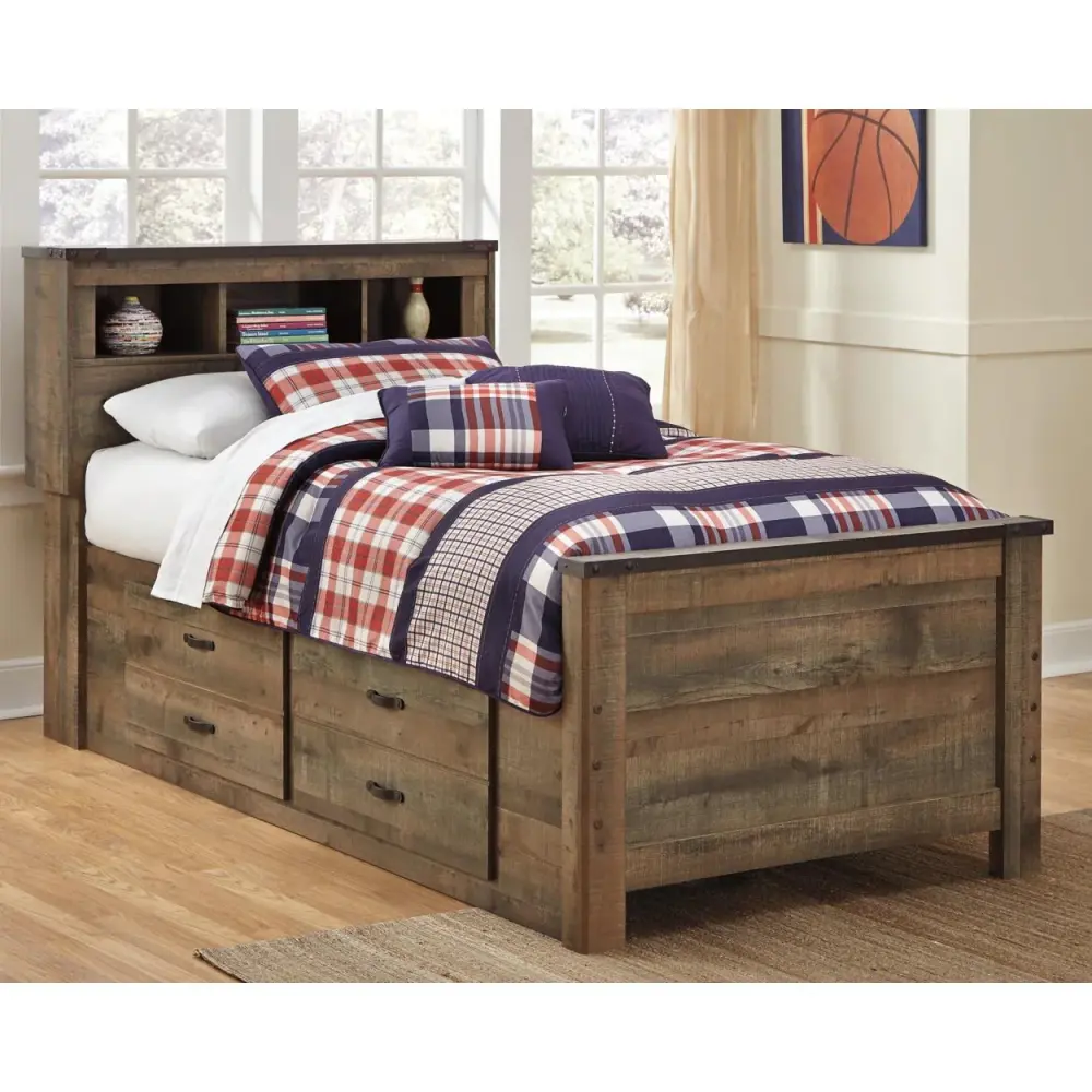 Diamond Modern Furniture Exclusive Design Trinell Twin Bookcase Bed Storage B446-63/B446-52/B446-50/B100-11