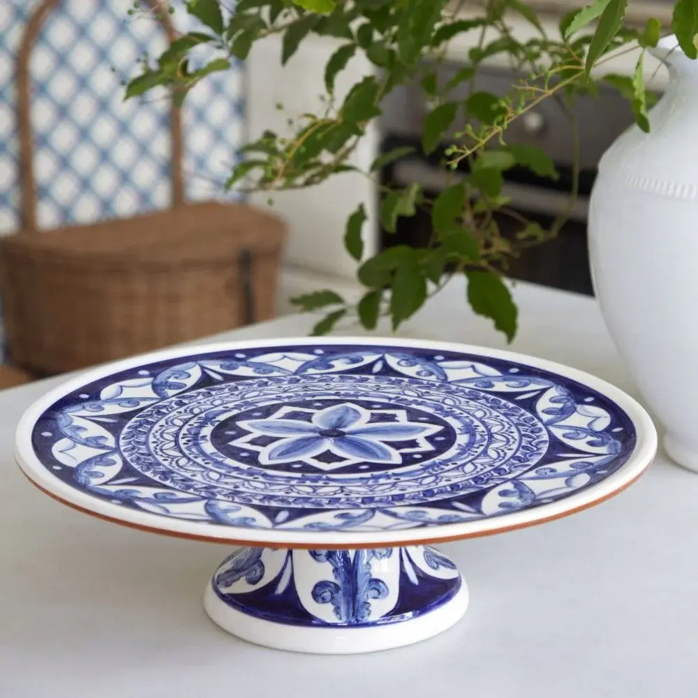 Premium Edible Alentejo Terracotta Footed Cake Plate 13"