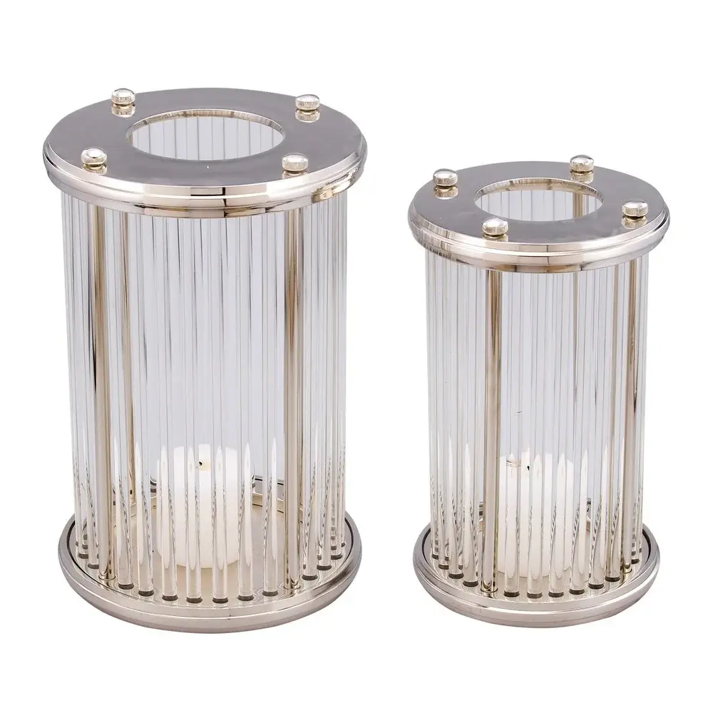 Bethany Petite Hurricane Candle Holder - Nickel