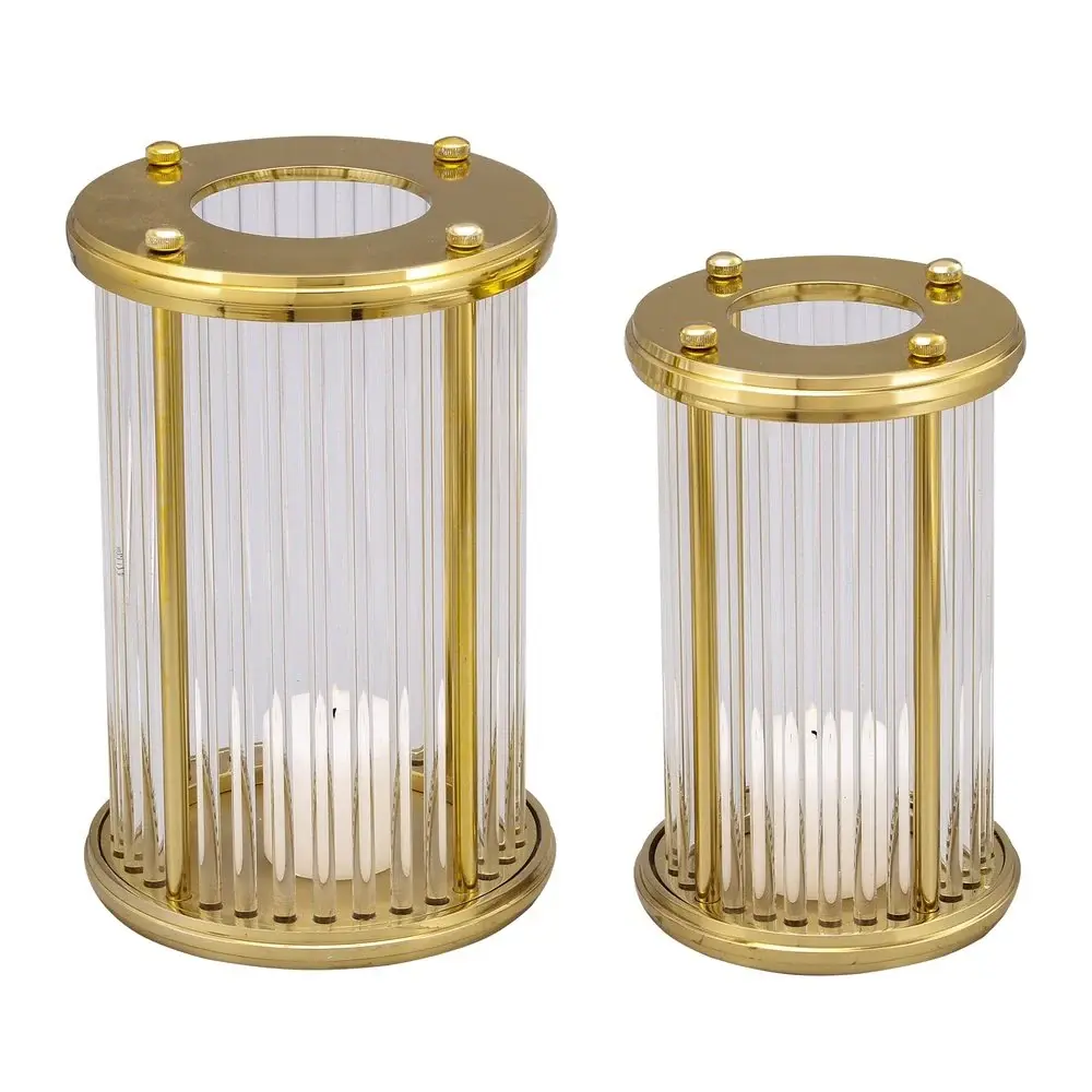 Bethany Small Hurricane Candle Holder - Amber
