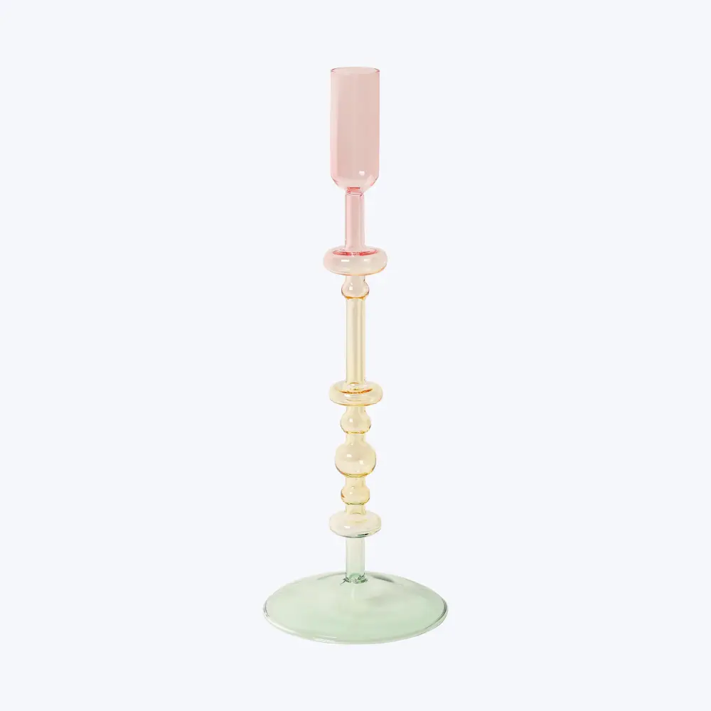 Color fade Ornamental Glass Candlestick