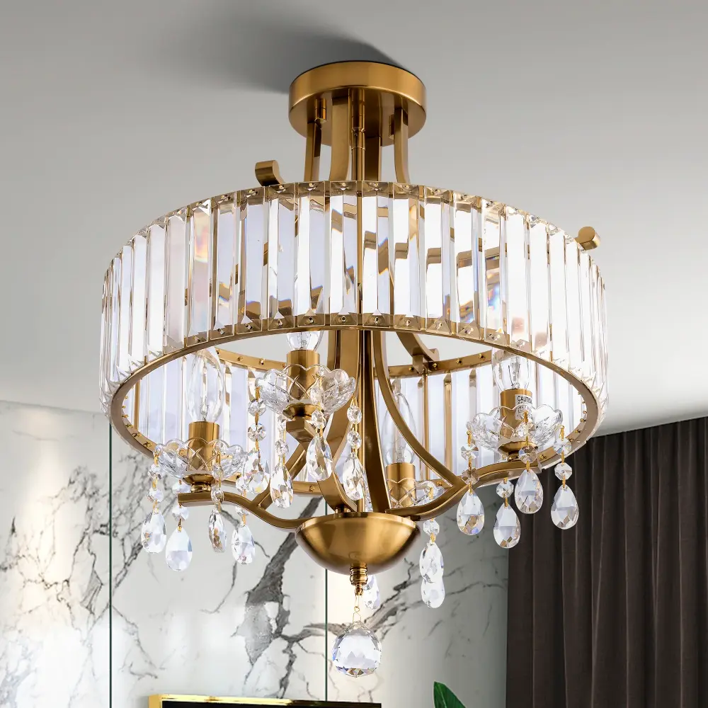 Crystal Semi Flush Mount Ceiling portable #29001