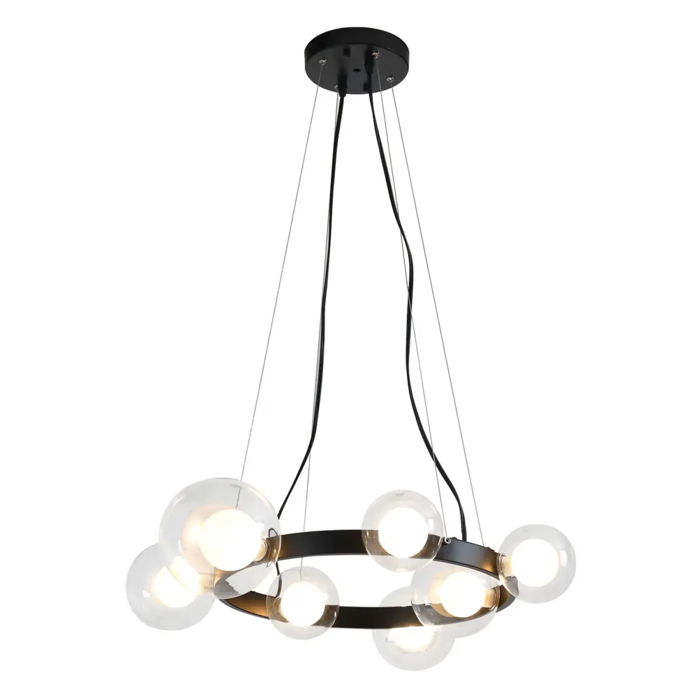 Maxax 7 - Portable Candle Style Chandelier Wrought Iron Accents #MX19123