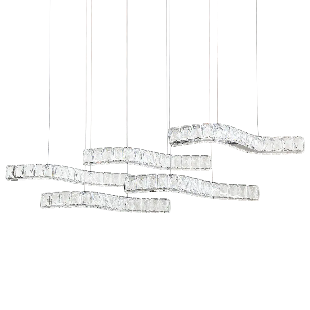 Maxax 5 - Portable Statement Square / Rectangle LED Crystal Chandelier #YX-14
