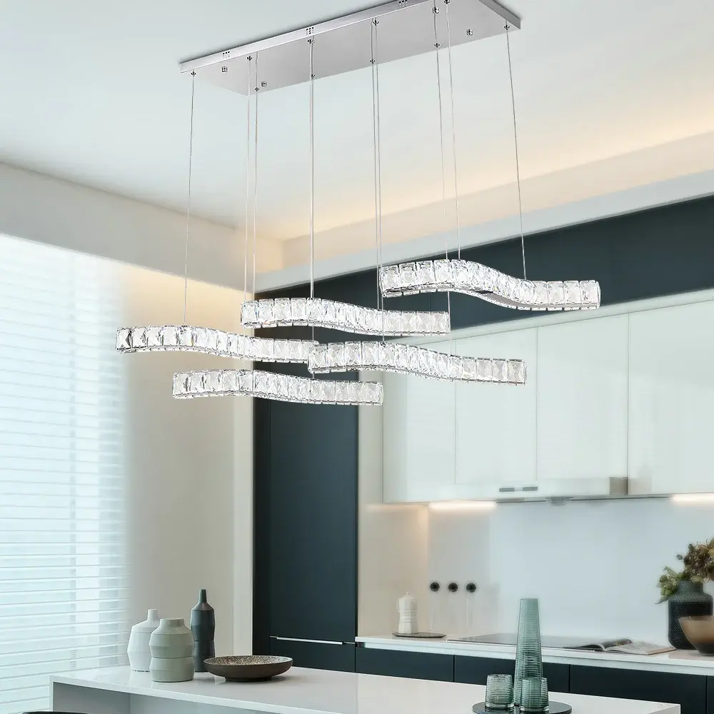 Maxax 5 - Portable Statement Square / Rectangle LED Crystal Chandelier #YX-14