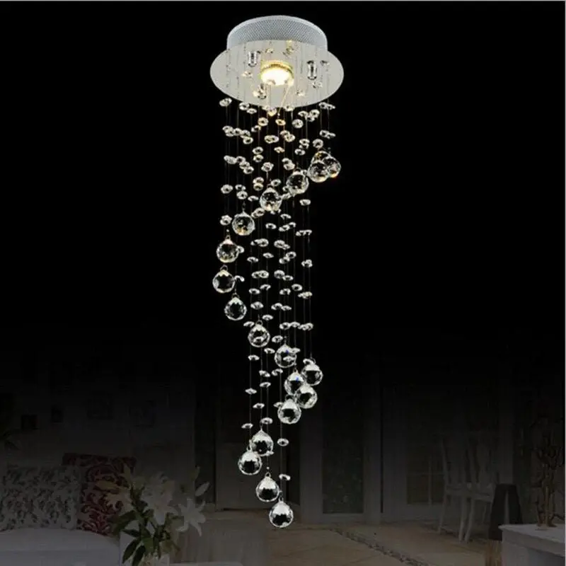 Modern Distinct Waterford Spiral Sphere LED Lustre Crystal Chandelier Ceiling Lamp Suspension Pendant Lamp Home Lighting L...