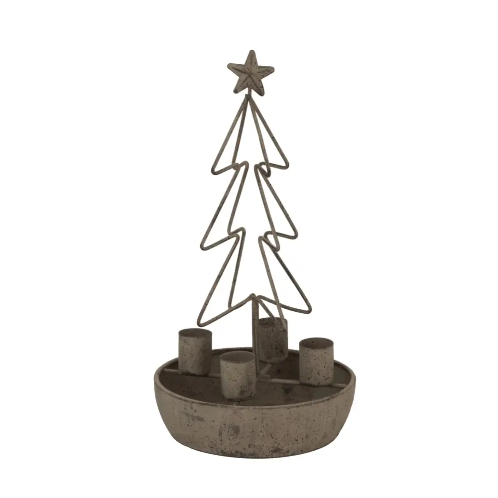 Rustic Christmas Tree Candle Holder