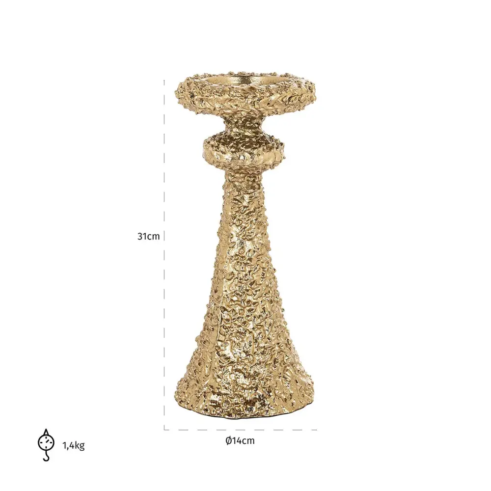 Interiors July Gilded Candle Holder - Large | Outlet