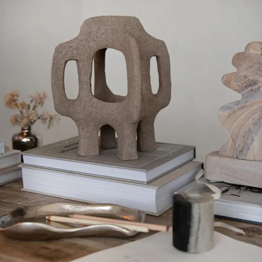 Marble Taper Holder, Onyx Melange