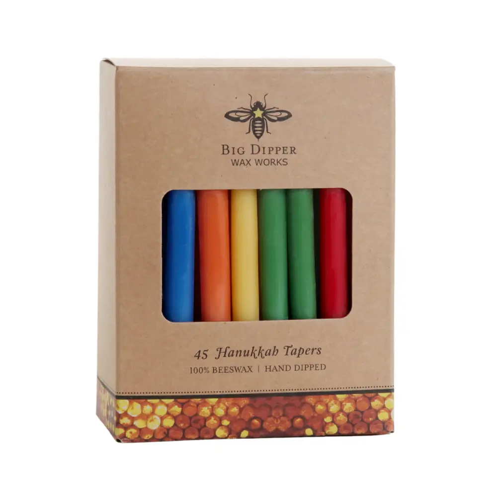 Taper Candles – 100% Unmixed Beeswax – Hanukkah 5” Hand-Dipped