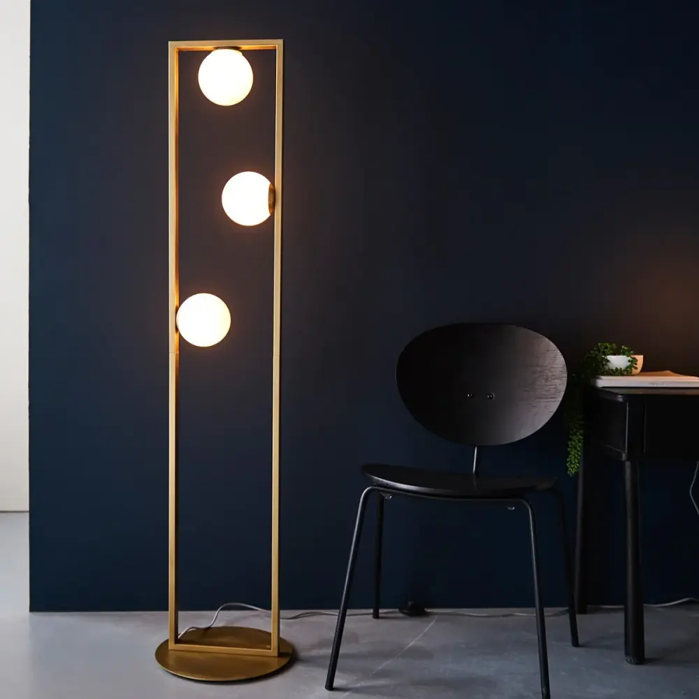 Teo Floor Lamp - Satin-brushed Gold
