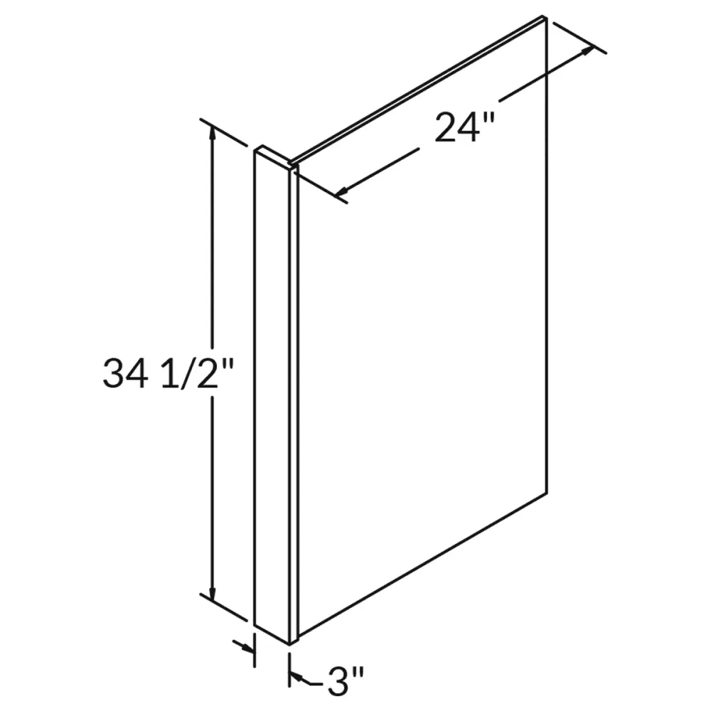 Dishwasher End Panel Molding PEPR335 Shaker Toffee 3 . width 34.5 . height 24 . depth