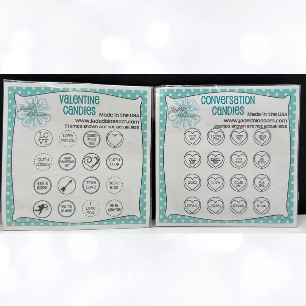 Jaded Blossom VALENTINE CANDIES Candy Hearts Rubberized Stamps