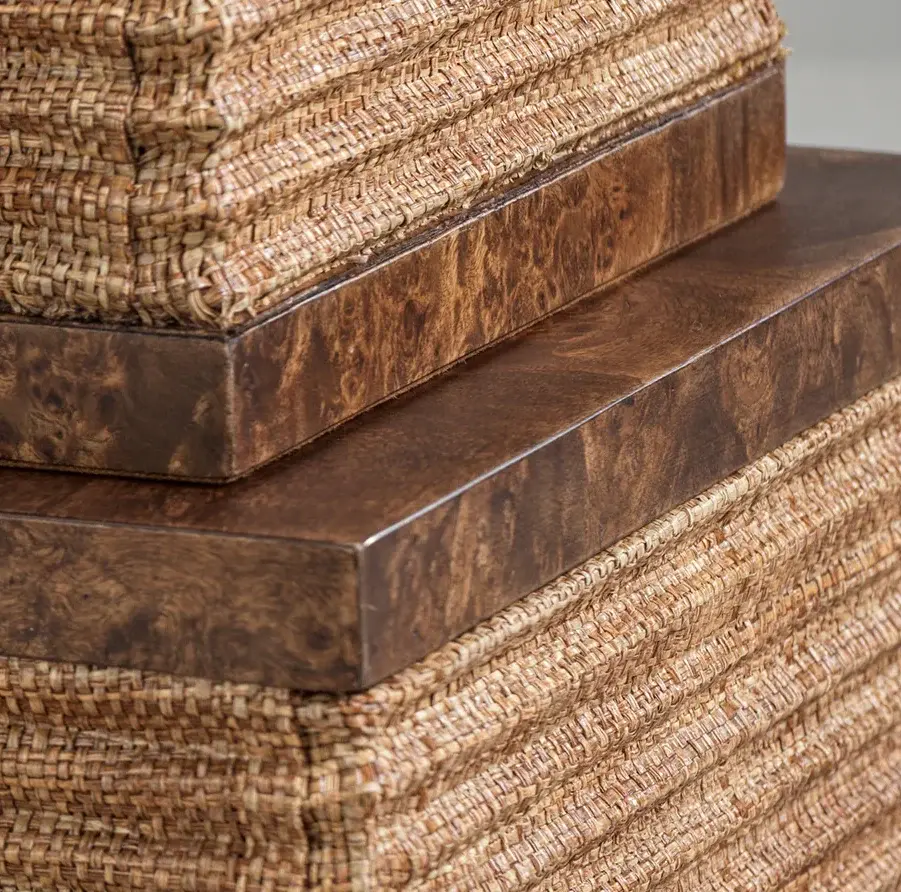 Rosso Burlwood & Raffia Box 90-Day Warranty