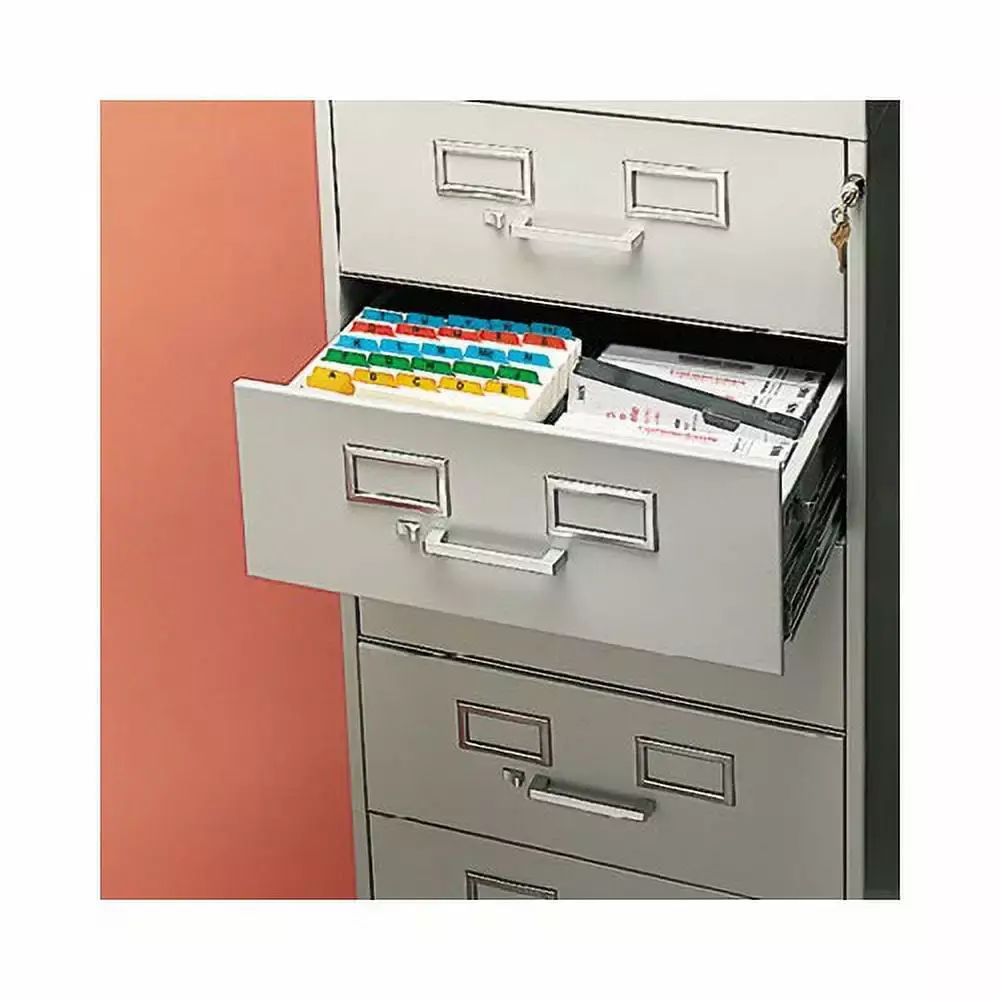 Seven-Drawer Multimedia Cabinet 5x8 Cards Black 19.13x28.5x52 Tennsco