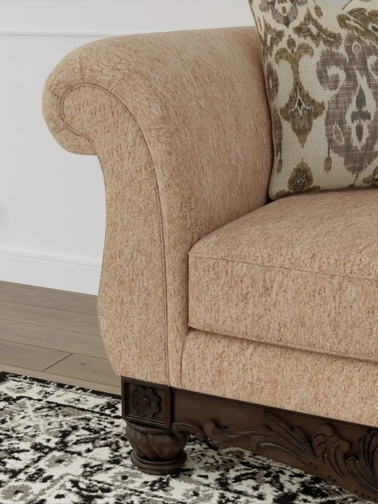 Chelsworth - RAF Corner Chaise - Golden Charcoal Gray Fabric