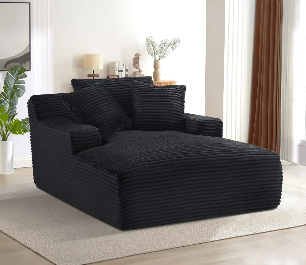 Cloudline - Oversized Chaise Lounge, Cutting-edge Comfy Couch Full Foam Cushioning, Cozy Sleeper Sofabed USB Charging Ports