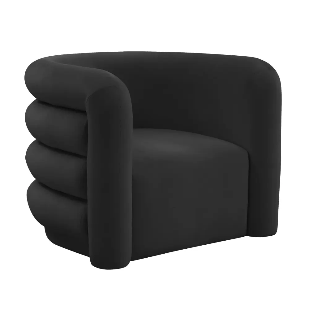 Curves Black Velour Lounge Chair