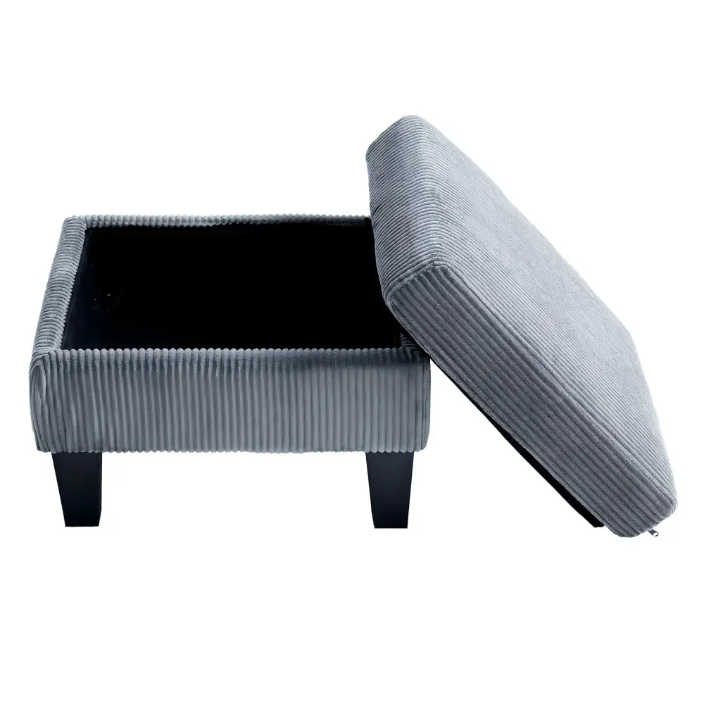 L-Shaped Sectional Sofa Padded Goat hair wool, Space Saving Design Living Rooms & Apartments - Gray