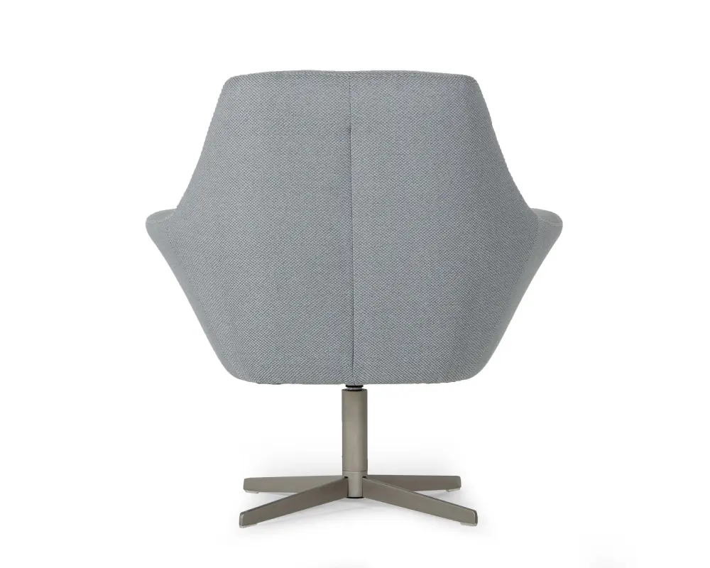 Media Console Divani Casa Elvin - Present-day Grey Fabric Swivel Lounge Chair