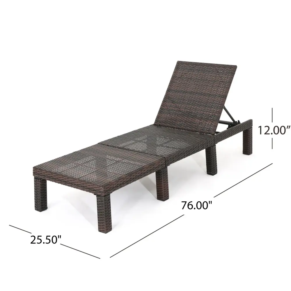 Outdoor Chaise Lounge Wicker Design And Adjustable Backrest - Espresso | Reclining Seats |