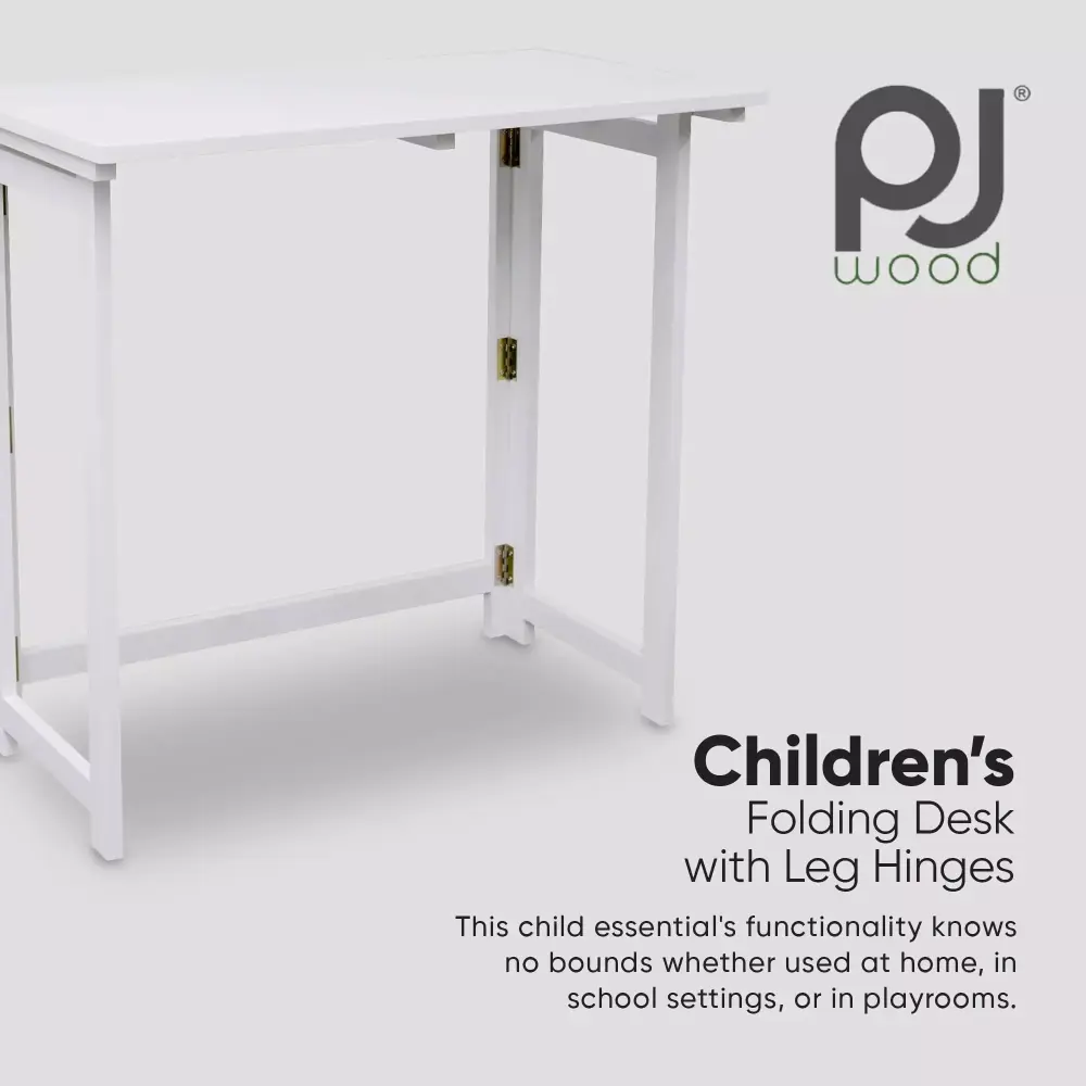 PJ Wood Children's Folding Desk w/Leg Hinges Studying Arts and Crafts