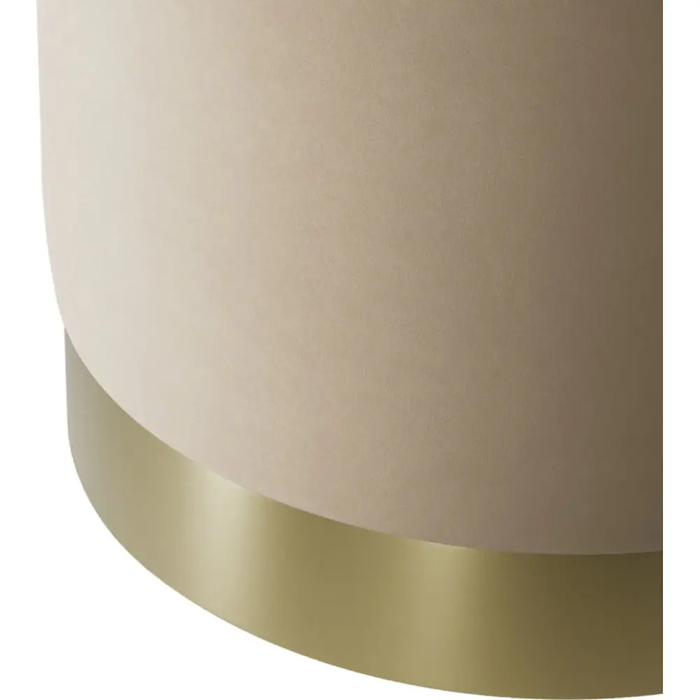 Kara Pouffe Beige Velvet & Brushed Golden - Small | Outlet