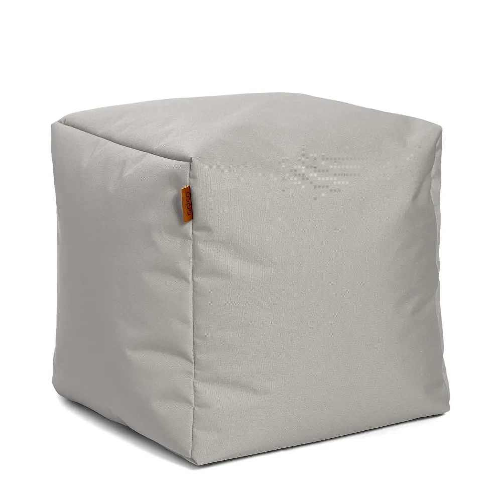 Square Ottoman and Footrest - Stone Grey Storage Bins