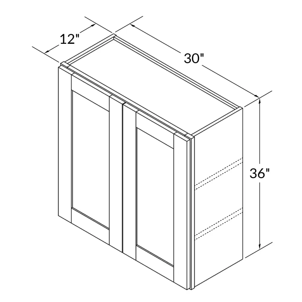 Wall Kitchen Cabinet W3036 Milan Pearl 30 . width 36 . height 12 . depth