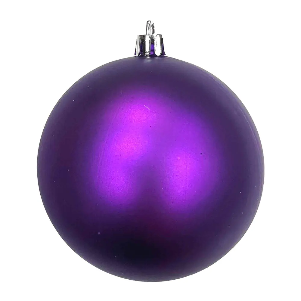 Flat Dark Purple Christmas Ball to Hang, 3.5''