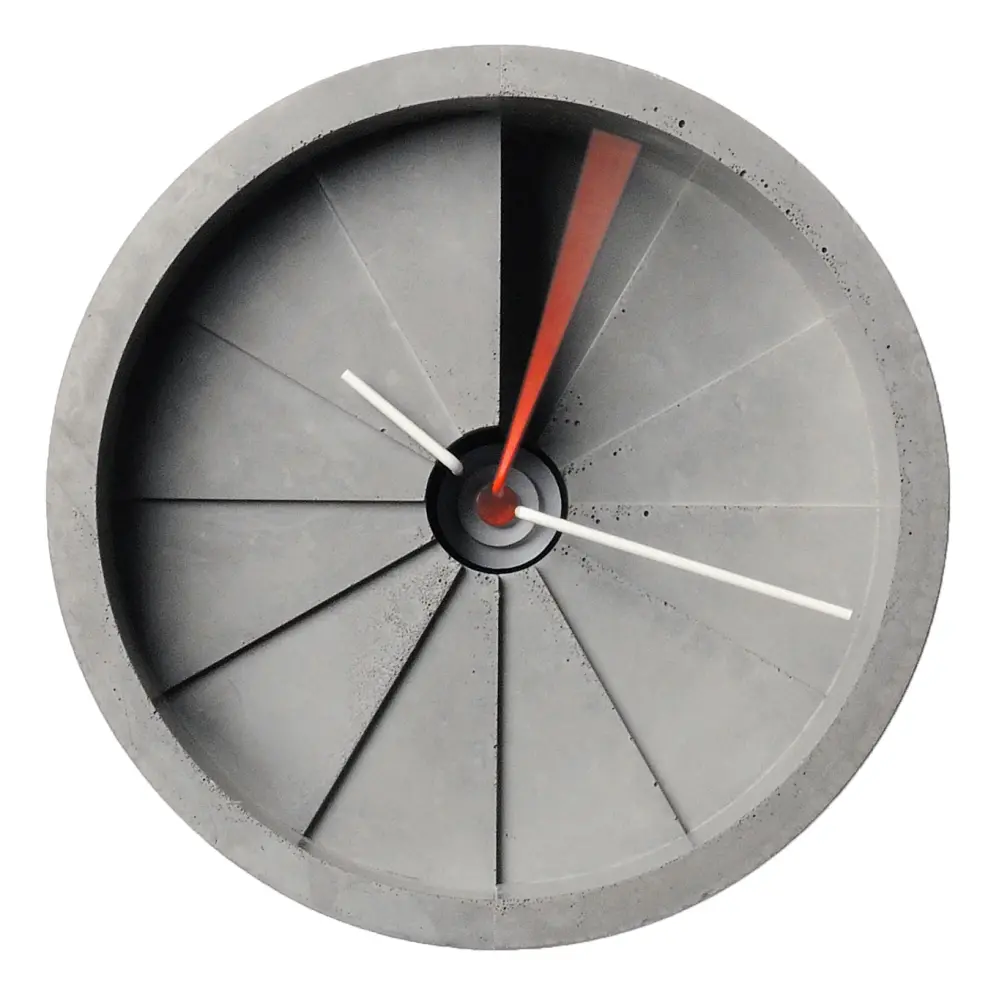 4th Dimension Wall Clock (Red/ Slate Wooden Frame