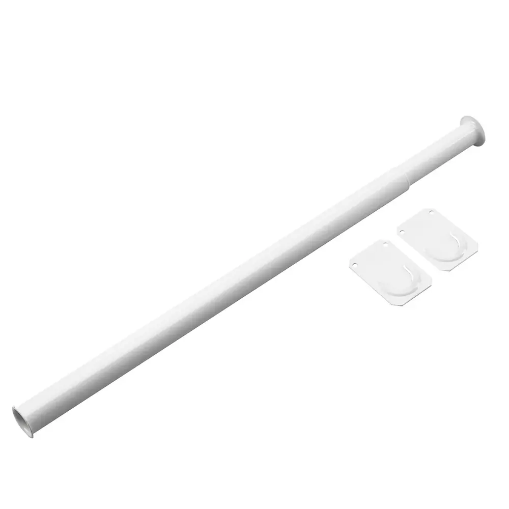 White Adjustable Closet Rod Separated Ends, 96'' to 120''