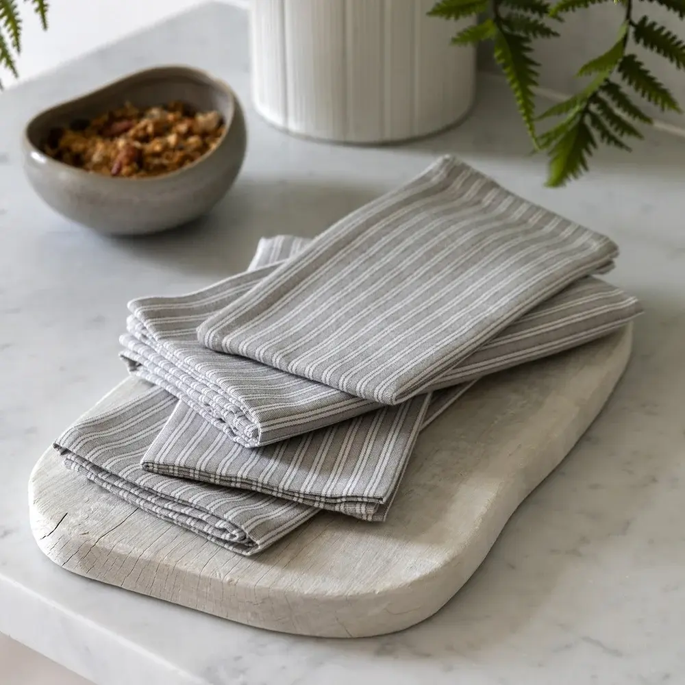 Woven Striped Napkin - Grey (Pack 4)