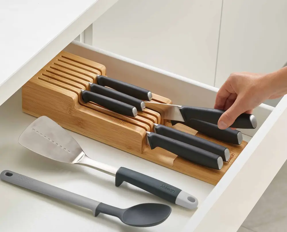 DrawerStore™ Bamboo Mini Knife Organizer