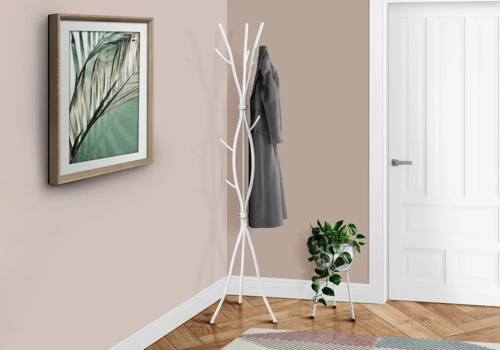 Coat Rack, Hall Tree, Free Standing, 11 Hooks, Entryway, Contemporary & Current