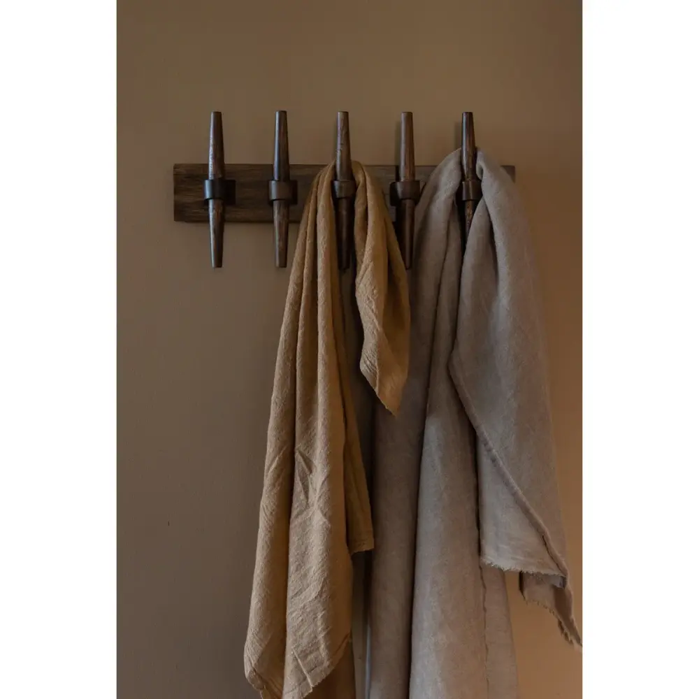 Jakub Wall Coat Rack Shelf - Walnut Industrial Style