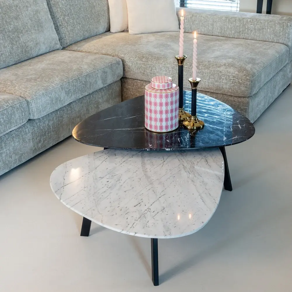 Trocadero Place 2 Marble Oval Coffee Tables
