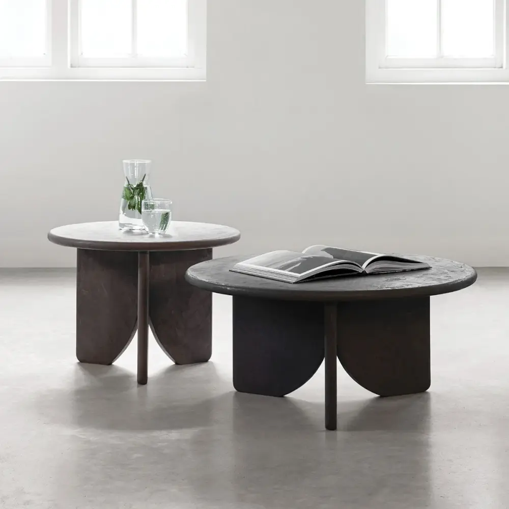 Scala Mortex Place 2 Round Coffee Tables - Fudge & Pepper