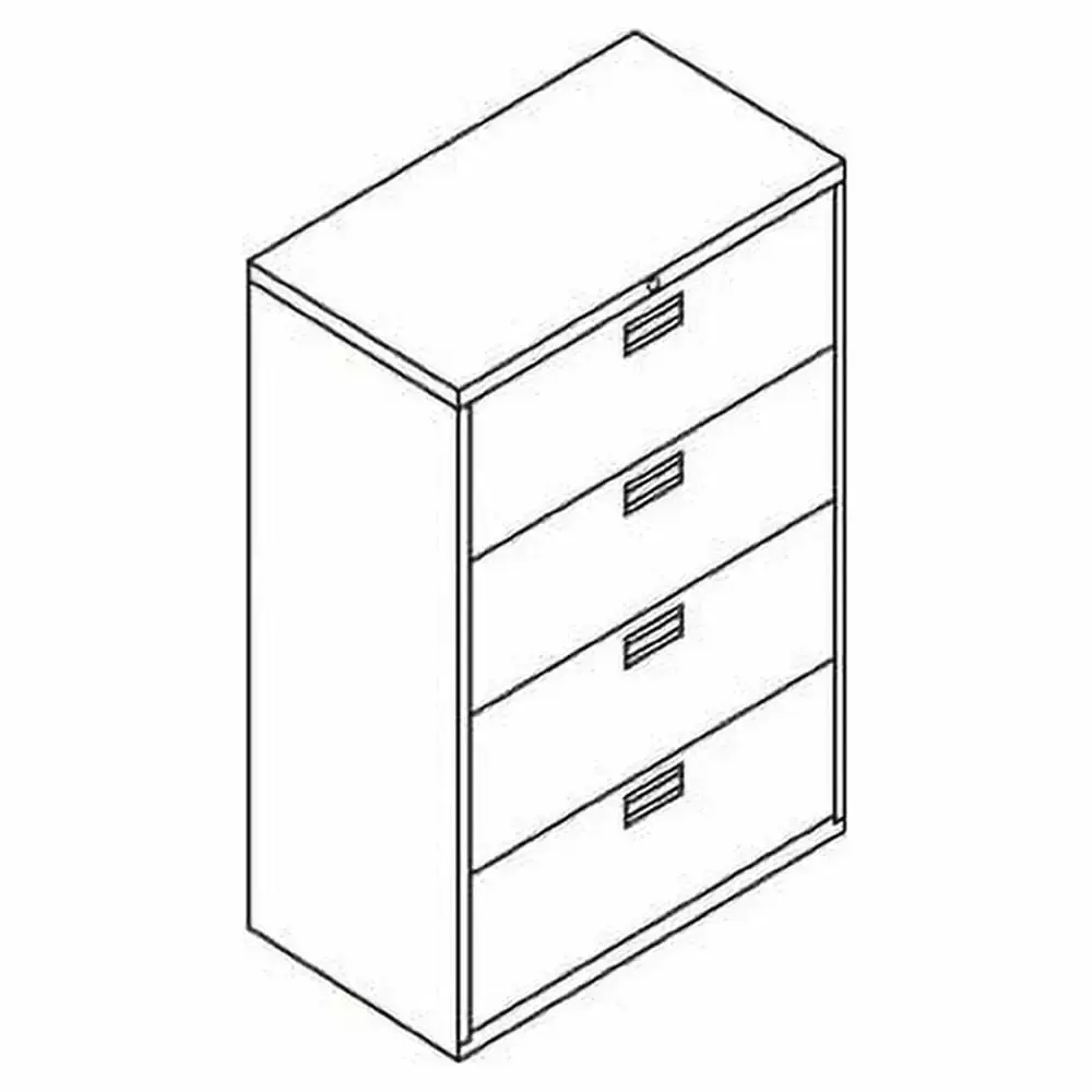HON Brigade 600 Series 4-Drawer Lateral 36 x 18 x 52.5 - 4 x Drawers File - A4 Legal Letter - Lateral - Interlocking Level...