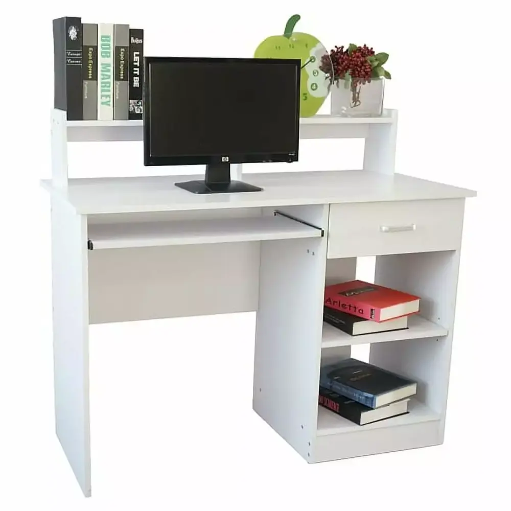 General Style Modern E1 15MM Chipboard Computer Desk White Compact Workspace YTTX