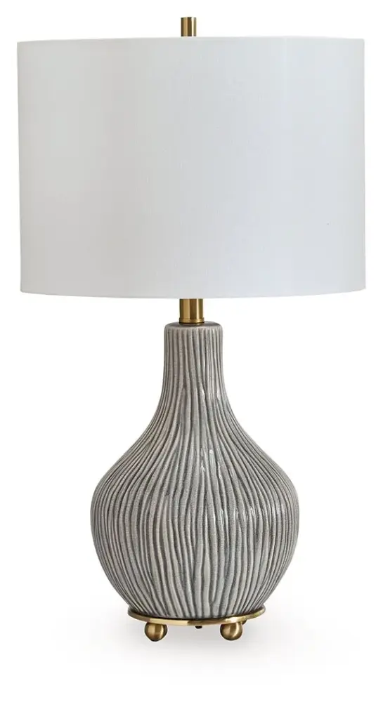 Judlen - Ceramic Table Lamp - Gray / Gilded Finish
