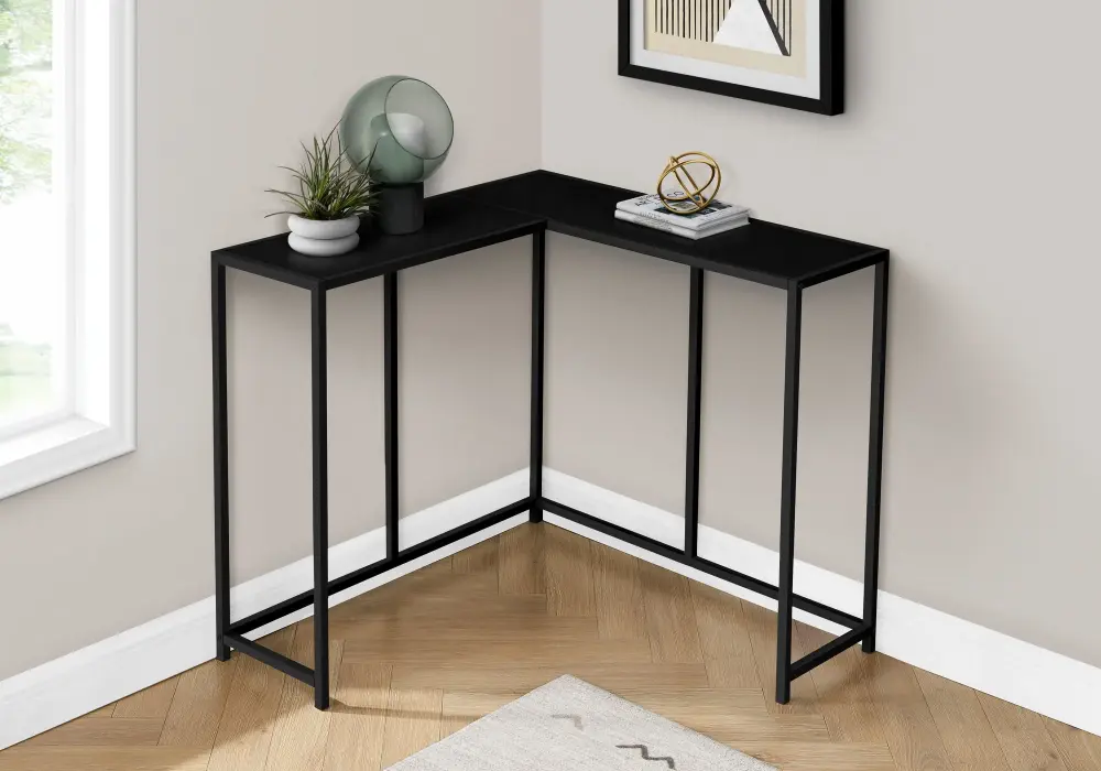 Corner Accent Console Table Entryway, Contemporary & Modern - Onyx