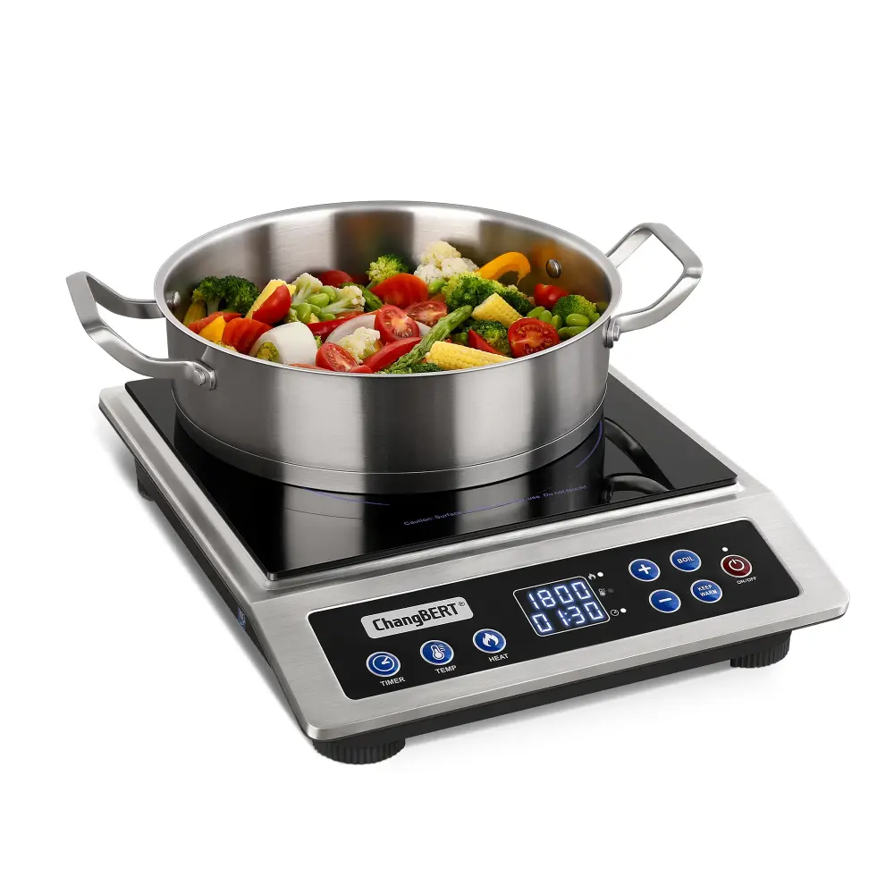 Portable Induction Cooktop, NSF Certified Pro Induction Hot Plate, Powerful 1800W Generous 8" Heating Coil, 18/10 Stainles...