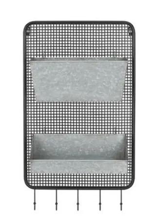 StyleWell Black and Galvanized Alloy Wall Organizer 5 Hooks