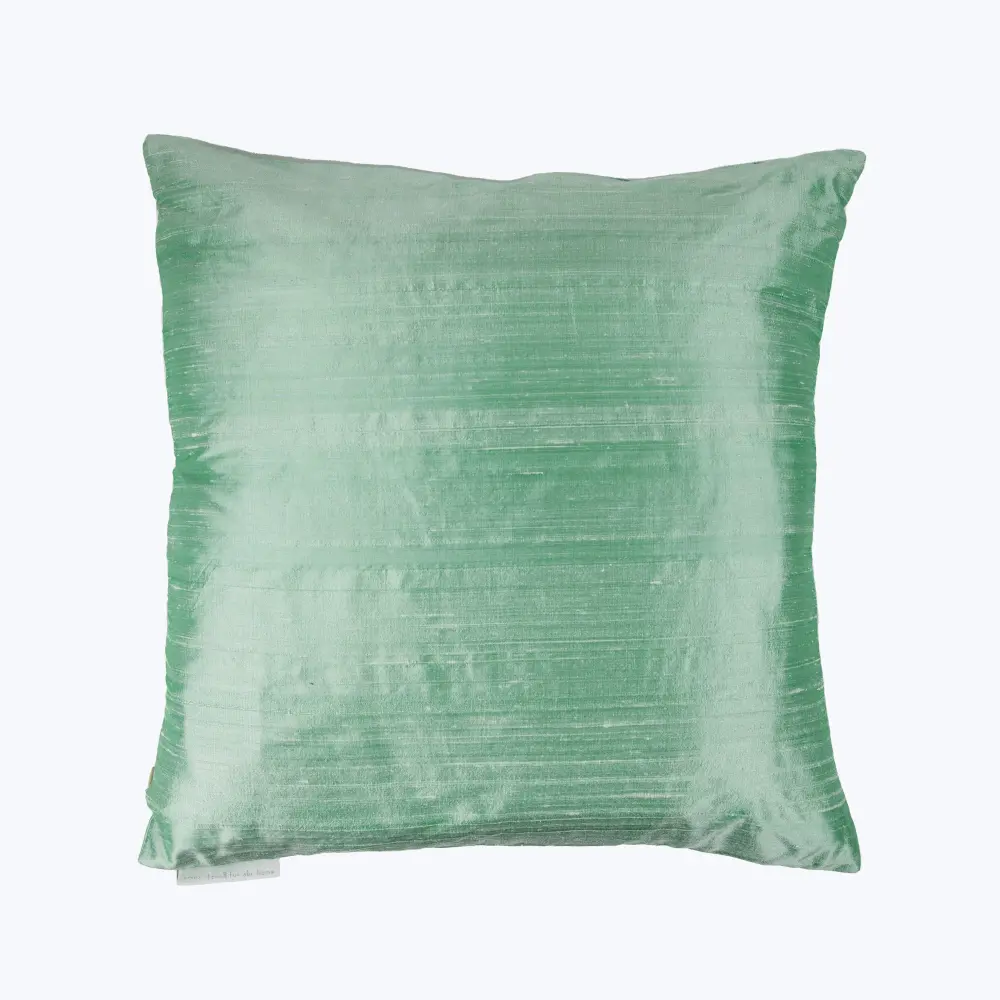 Dupioni Sage Mint Pillow Shelf Styling