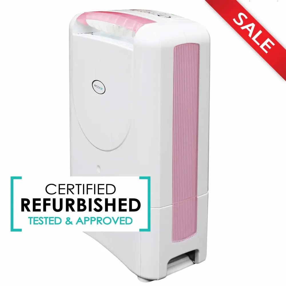 DD1 CLASSIC MK6 Desiccant Dehumidifier Ioniser and Sterling Filter 7.5L per day - Pink - Certified Refurbished - Good