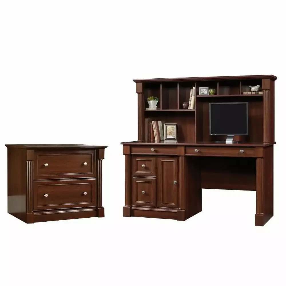 2 Piece Office Set Computer Desk and File Cabinet Cherry Home Office Home Square